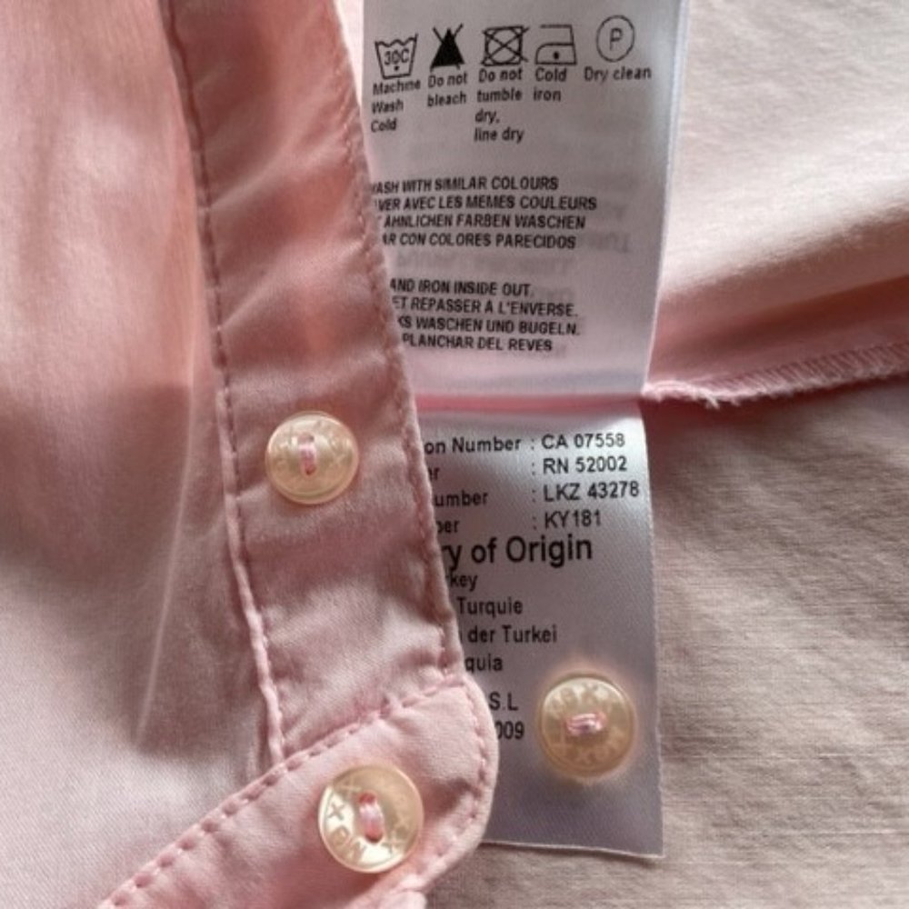 MEXX  SHORT-SLEEVED BUTTON-DOWN FITTED BLOUSE  Pink, Size 4 - Picture 9 of 10